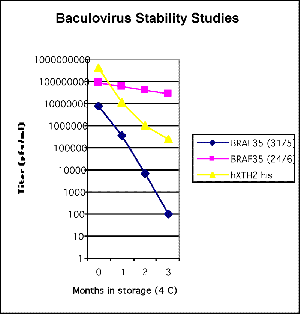 Baculovirus stability studies